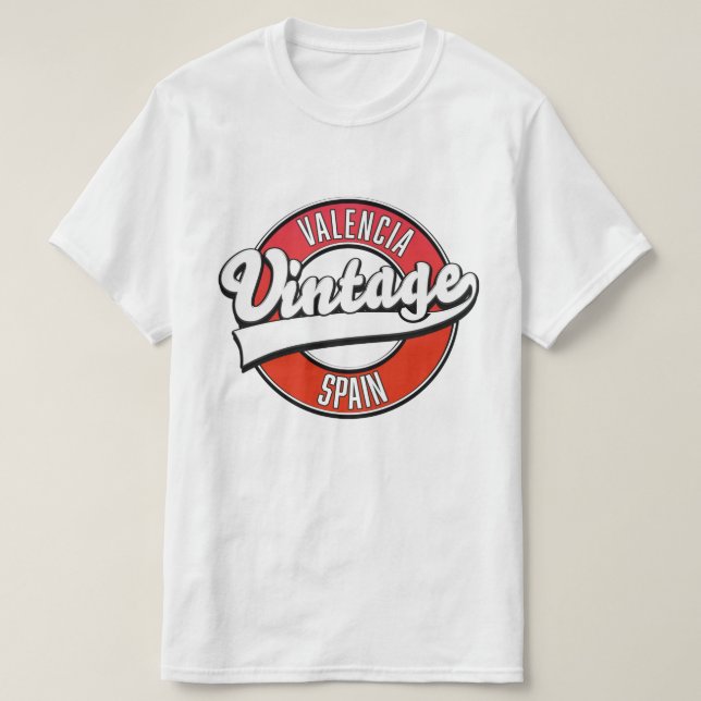 Camiseta logotipo retro de valencia españa (Diseño del anverso)