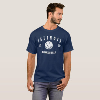 Camiseta Logotipo retro del baloncesto de Illinois
