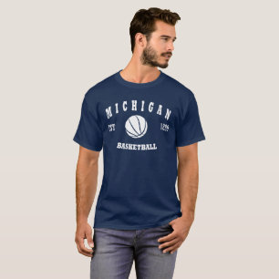 Camiseta Logotipo retro del baloncesto de Michigan