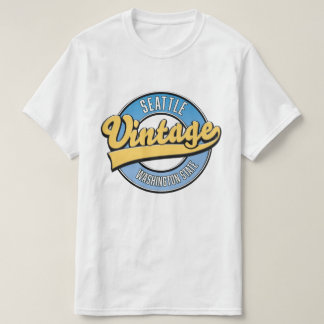 Camiseta logotipo retro del estado de Washington Seattle.