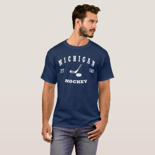 Camiseta Logotipo retro del hockey de Michigan