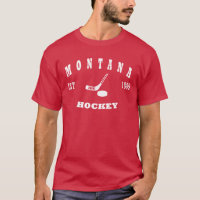 Logotipo retro del hockey de Montana