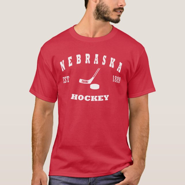 Camiseta Logotipo retro del hockey de Nebraska (Anverso)