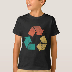 Camiseta Logotipo Retro Reciclaje Proteger la Naturaleza Dí