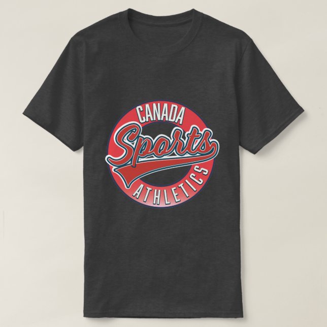 Camiseta logotipo rojo Canada Sports Athletic (Diseño del anverso)