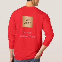 Logotipo Rojo Personal de Navidad Sirviendo Alegrí