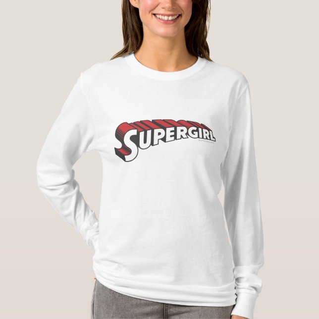 Camiseta Logotipo rojo y blanco de Supergirl (Anverso)