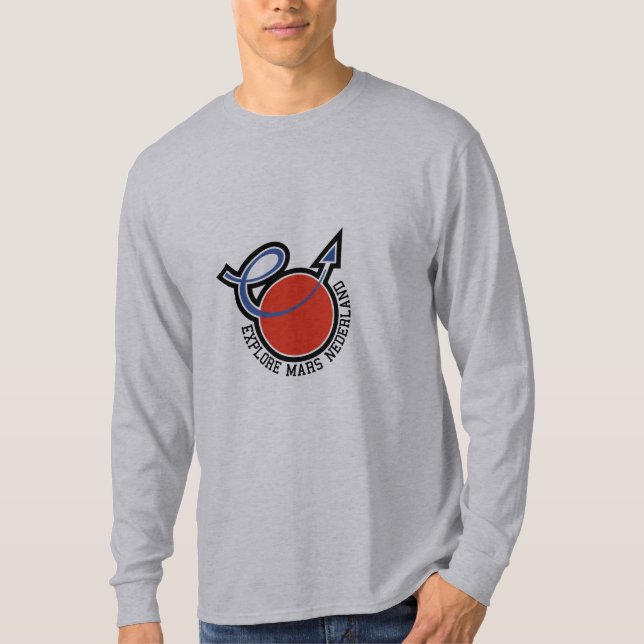 Camiseta Logotipo Rood Blauw Zwart Explore Mars Nederland (Anverso)
