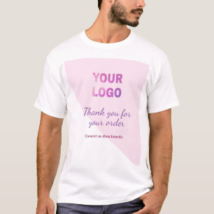 Camiseta Logotipo rosa morado conéctate con nosotros redes 