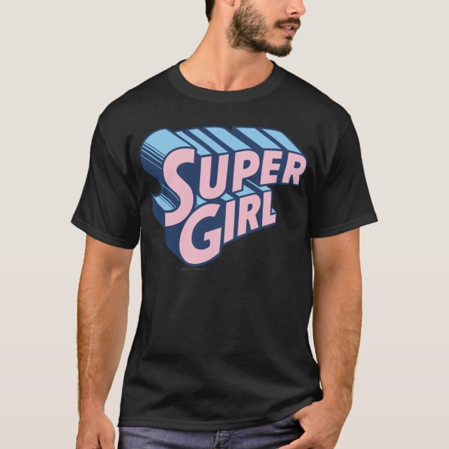 Camiseta Logotipo rosa y azul superchica (Anverso)