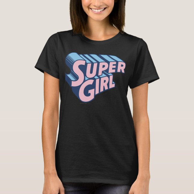 Camiseta Logotipo rosa y azul superchica (Anverso)
