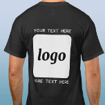 Camiseta Logotipo simple con negocio de texto<br><div class="desc">Añade tu propio logotipo y elección de texto a este diseño. Eliminar el texto superior o inferior si lo prefiere. Minimalista y profesional. Ideal para la marca de empleados o uniformes,  o como producto promocional para sus clientes y clientes.</div>