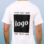 Camiseta Logotipo simple con negocio de texto<br><div class="desc">Añade tu propio logotipo y elección de texto a este diseño. Eliminar el texto superior o inferior si lo prefiere. Minimalista y profesional. Ideal para la marca de empleados o uniformes,  o como producto promocional para sus clientes y clientes.</div>