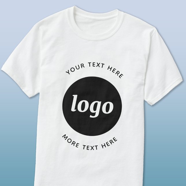 Camiseta Logotipo Simple Con Texto Empresarial (Simple logo with text promotional business t-shirt)