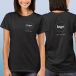 Camiseta Logotipo simple y Escudo comercial de texto<br><div class="desc">Logo simple y camiseta de negocios de texto personalizado con el mismo logotipo y texto en el escudo en la parte delantera y en la parte posterior. Reemplace el logotipo y el texto por el propio personalizar. Vestirlas tú mismo, dáselas a tus empleados y compañeros de trabajo para que se...</div>