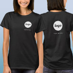 Camiseta Logotipo simple y Escudo comercial de texto<br><div class="desc">Logo simple y camiseta de negocios de texto personalizado con el mismo logotipo y texto en el escudo en la parte delantera y en la parte posterior. Reemplace el logotipo y el texto por el propio personalizar. Vestirlas tú mismo, dáselas a tus empleados y compañeros de trabajo para que se...</div>