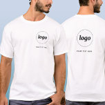 Camiseta Logotipo simple y Escudo comercial de texto<br><div class="desc">Logo simple y camiseta de negocios de texto personalizado con el mismo logotipo y texto en el escudo en la parte delantera y en la parte posterior. Reemplace el logotipo y el texto por el propio personalizar. Vestirlas tú mismo, dáselas a tus empleados y compañeros de trabajo para que se...</div>