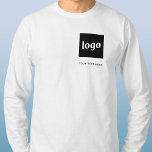 Camiseta Logotipo simple y negocio de texto<br><div class="desc">Añada su logotipo y texto a este moderno diseño de negocio promocional. Ideal para uniformes de empleados,  ferias y eventos corporativos,  o para regalar a sus clientes como artículos promocionales. Elija un color base para reflejar la marca de su pequeña empresa y quite el texto si lo prefiere.</div>
