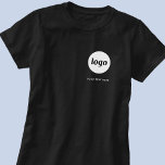 Camiseta Logotipo simple y promoción de negocios de texto<br><div class="desc">Logo simple y camiseta de negocios de texto personalizado. Reemplace el logotipo y el texto por el propio personalizar. Vestirlas tú mismo,  dárselas a tus empleados y compañeros de trabajo,  venderlas a clientes y clientes o regalarlas como material promocional para inspirar la lealtad del cliente.</div>