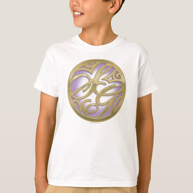 Camiseta Logotipo Supergirl Gold & Purple Circle (Anverso)
