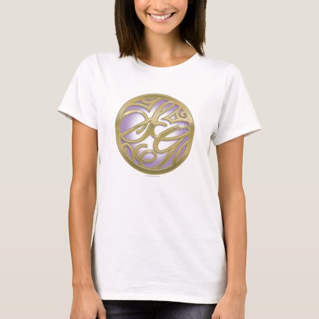 Camiseta Logotipo Supergirl Gold & Purple Circle (Anverso)