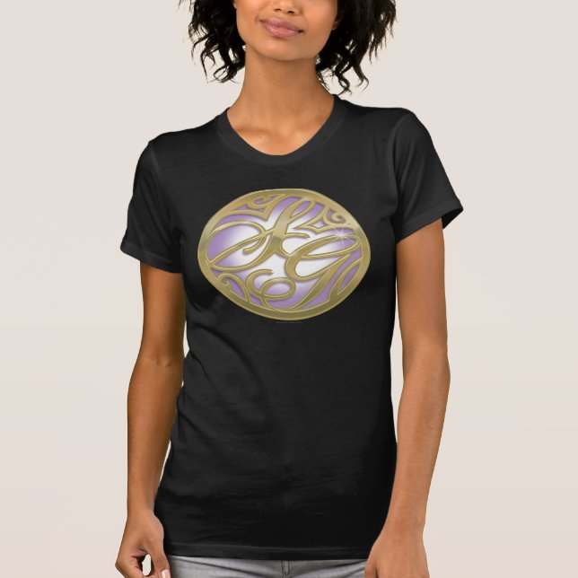 Camiseta Logotipo Supergirl Gold & Purple Circle (Anverso)