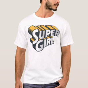 Camiseta Logotipo Supergirl Silver y Naranja