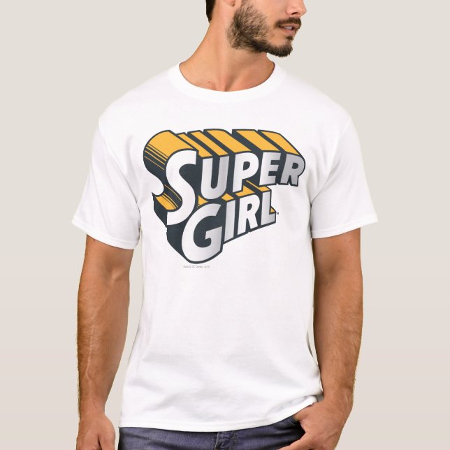 Camiseta Logotipo Supergirl Silver y Naranja (Anverso)