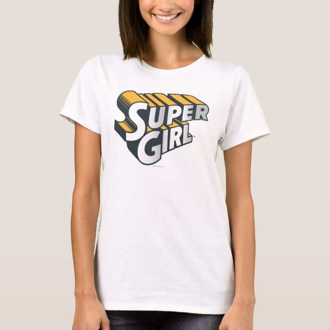Camiseta Logotipo Supergirl Silver y Naranja (Anverso)