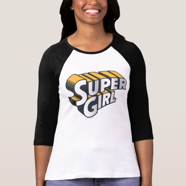 Camiseta Logotipo Supergirl Silver y Naranja (Anverso)