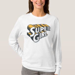 Camiseta Logotipo Supergirl Silver y Naranja