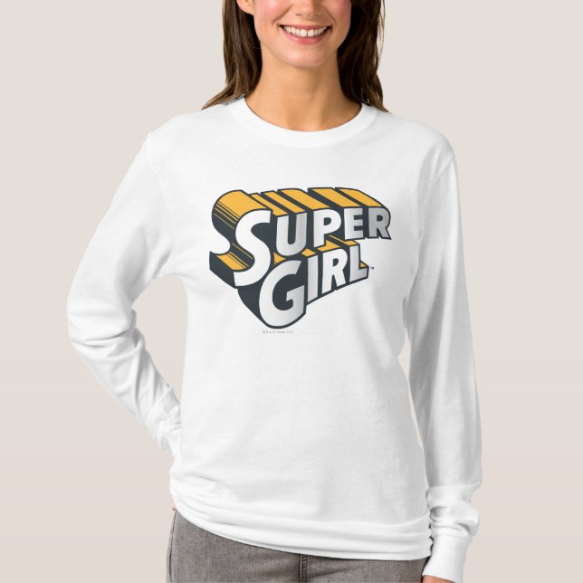 Camiseta Logotipo Supergirl Silver y Naranja (Anverso)
