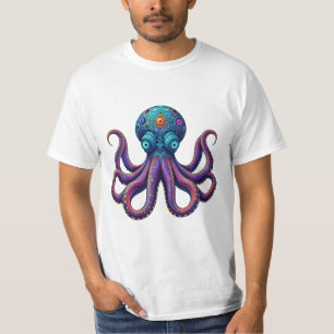 Camiseta Logotipo surrealista del pulpo   Cefalopodo multio