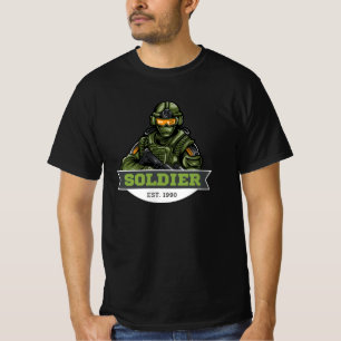 Camiseta Logotipo Táctico de Soldado – Diseño de Emblema Mi