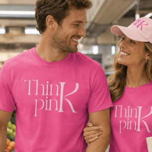 Camiseta Logotipo tipográfico moderno y atrevido 'Think Pin