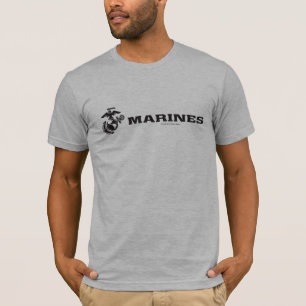 Camiseta Logotipo USMC Logotipo negro apilado
