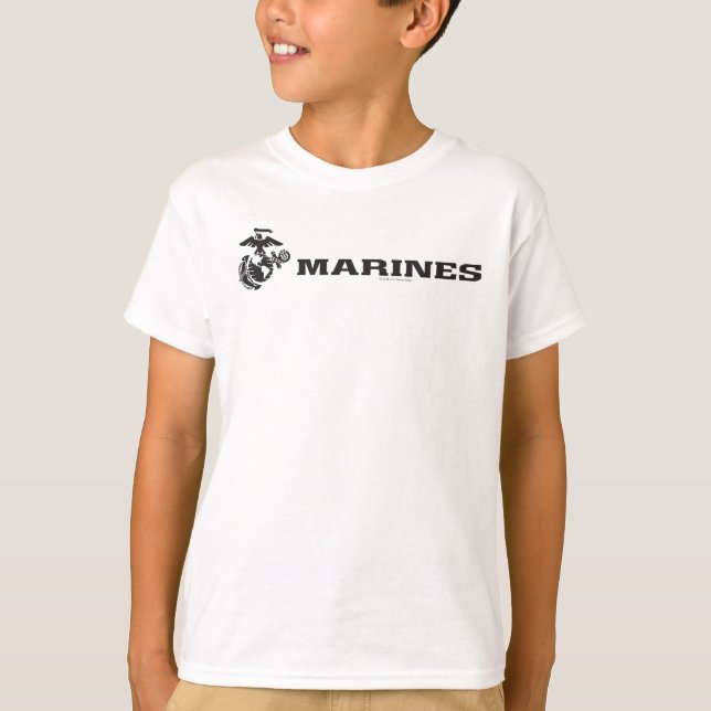 Camiseta Logotipo USMC - Negro (Anverso)
