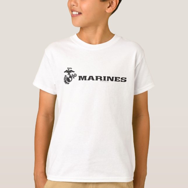 Camiseta Logotipo USMC - Negro (Anverso)