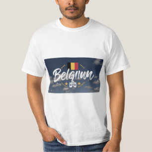 Camiseta Logotipo vectorial para Bélgica, imán de nevera