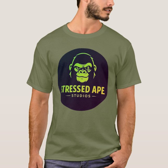 Camiseta Logotipo verde de Stressed Ape Studios (Anverso)