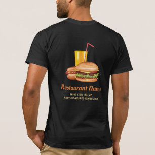 Camiseta Logotipo Y Texto Del Restaurante Personalizado De 