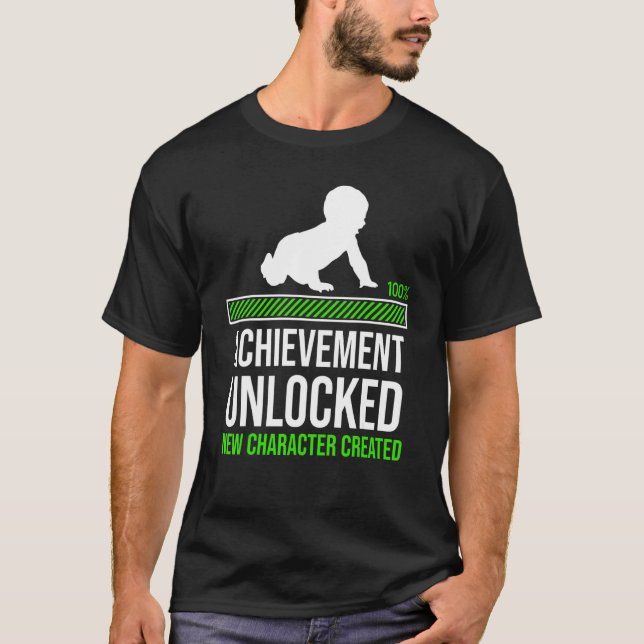 Camiseta Logro del embarazo Carácter desbloqueado creado de (Anverso)
