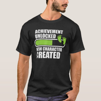Camiseta Logro Desbloqueado Nuevo Carácter Creado Gracioso