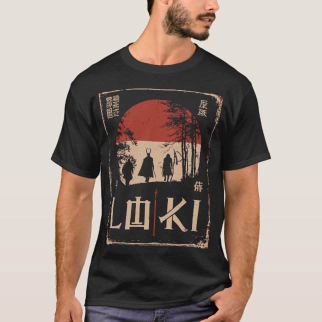 Camiseta Loki Norse God Poster - Estilo japonés Ukiyo-e (Anverso)