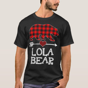 Camiseta Lola Bear Navidades Pajama Red Plaid Buffalo Famil