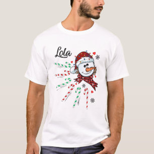 Camiseta Lola Hombre de Nieve Caramelo de Navidad Xmas Dive