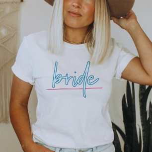 Camiseta LOLA Neon Azul y Rosa 90s Novia Despedida de Solte