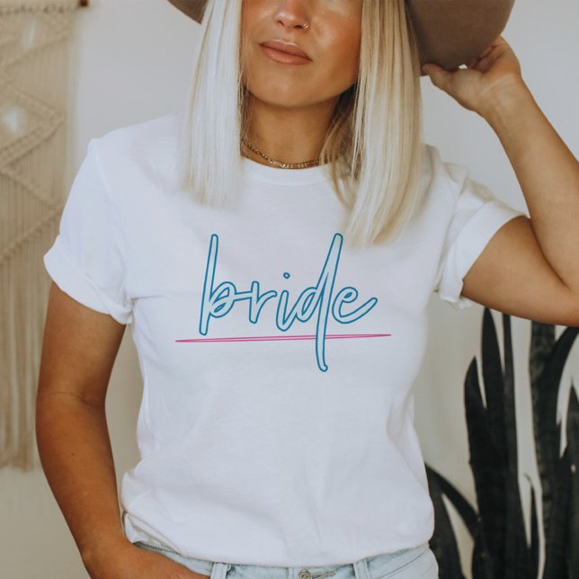 Camiseta LOLA Neon Azul y Rosa 90s Novia Despedida de Solte (Subido por el creador)