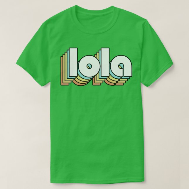 Camiseta Lola Retro Estilo de Tipografía Arcoiris Faded (Diseño del anverso)