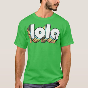 Camiseta Lola Retro Estilo de Tipografía Arcoiris Faded